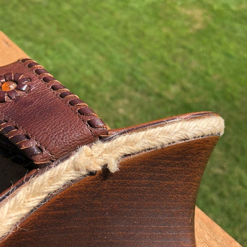 Mila Paoli brown leather wedge sandals size 6 - Picture 5 of 12